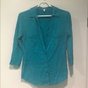 Express three quarter sleeve button down shirt